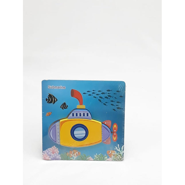 Extrokids Early Learning Wooden 6x6 puzzle board printed submarine Children Educational Montessori Toys - EKT1348
