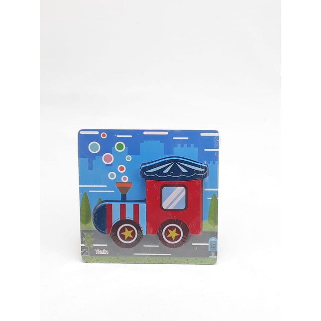 Extrokids Wooden 6x6 puzzle board printed Train - EKT1351