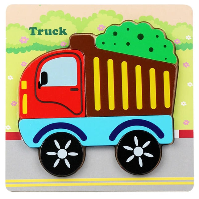 Extrokids Wooden 6x6 puzzle board printed Truck - EKT1352
