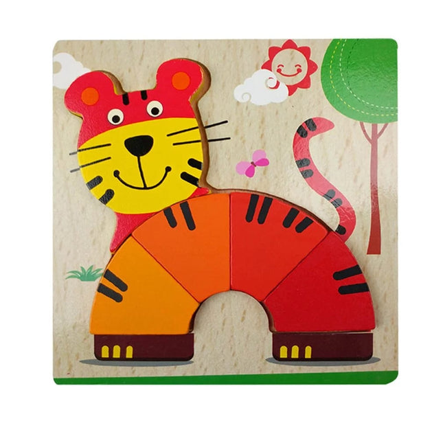 Extrokids Wooden 6x6 puzzle board printed Tiger - EKT1357