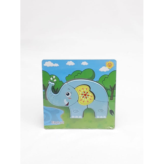 Extrokids Wooden 6x6 puzzle board printed Elephant - EKT1358