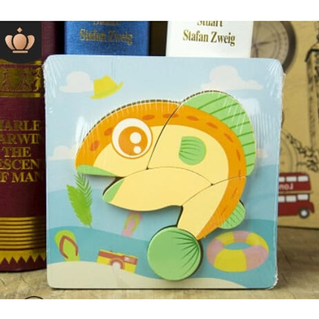 Extrokids Wooden 6x6 puzzle board printed Dolphin - EKT1361