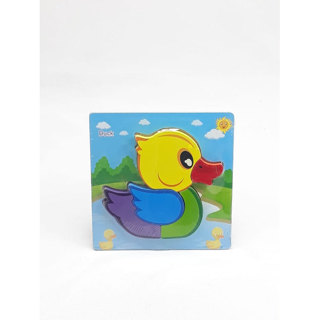Extrokids Wooden 6x6 puzzle board printed Duck - EKT1362