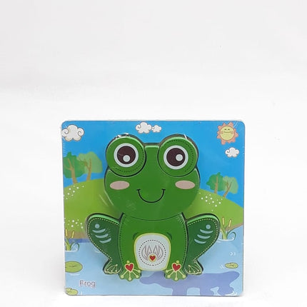 Extrokids Wooden 6x6 puzzle board printed Frog - EKT1363