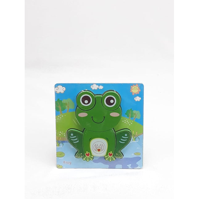 Extrokids Wooden 6x6 puzzle board printed Frog - EKT1363
