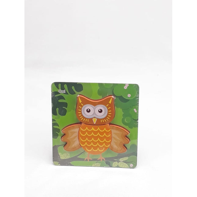 Extrokids Wooden 6x6 puzzle board printed Owl - EKT1365
