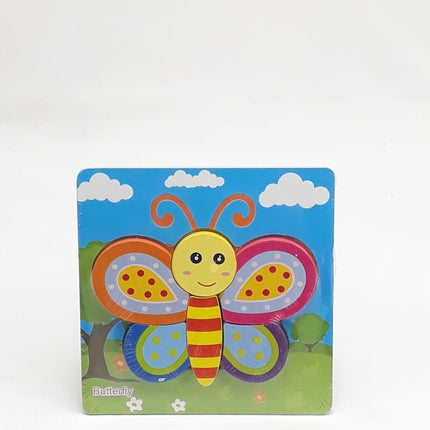 Extrokids Wooden 6x6 puzzle board printed full dotted Butterfly - EKT1366