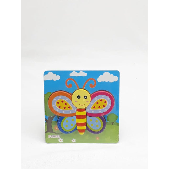 Extrokids Wooden 6x6 puzzle board printed full dotted Butterfly - EKT1366