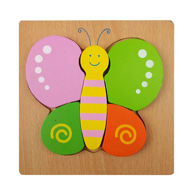 Extrokids Wooden 6x6 puzzle board printed Butterfly - EKT1367