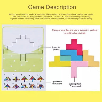 Extrokids Wooden educational Cube puzzle game,Puzzle wood Tetris game wisdom puzzle toy, Kids woo