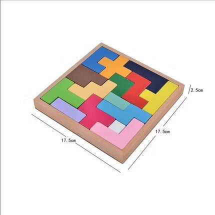 Extrokids Wooden educational Cube puzzle game,Puzzle wood Tetris game wisdom puzzle toy, Kids woo