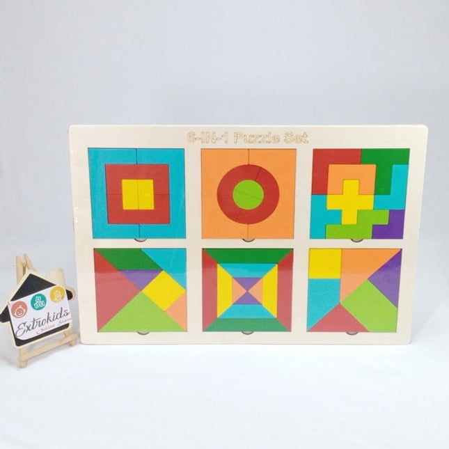 Wooden Toy , 6 in 1 Puzzles , Cognitive toy , Early Education toy - EKT1408