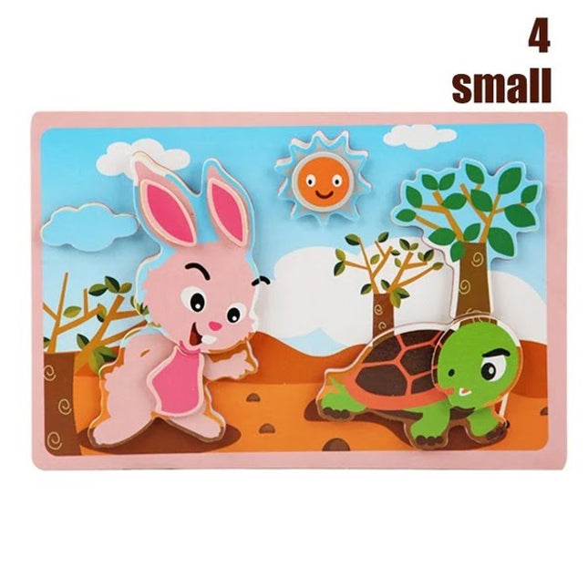 Montessori Game Early Educational Montessori Toys Puzzle Card Cartoon Animal Pair Matching Game Toys for Children - Rabbit - EKT1410