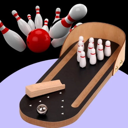 Extrokids Hot Selling Mini Desktop Bowling Game Set Wooden Kids Children Ball Board Game Toy - EKT14