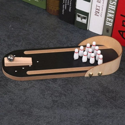Extrokids Hot Selling Mini Desktop Bowling Game Set Wooden Kids Children Ball Board Game Toy - EKT14