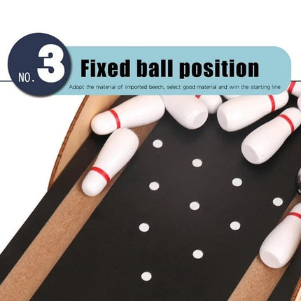 Extrokids Hot Selling Mini Desktop Bowling Game Set Wooden Kids Children Ball Board Game Toy - EKT14