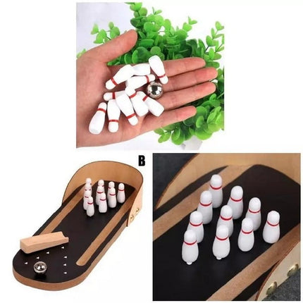 Extrokids Hot Selling Mini Desktop Bowling Game Set Wooden Kids Children Ball Board Game Toy - EKT14