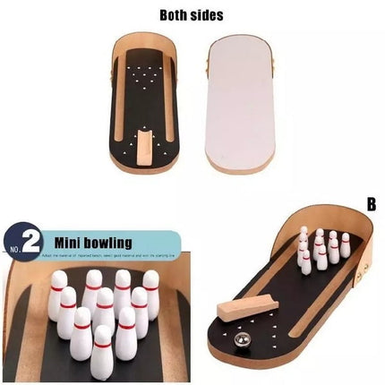 Extrokids Hot Selling Mini Desktop Bowling Game Set Wooden Kids Children Ball Board Game Toy - EKT14