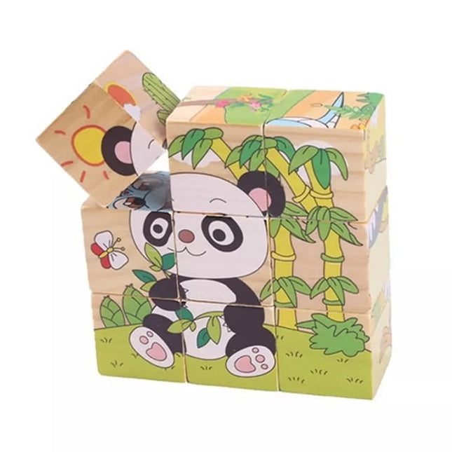 Hand Grab Board Montessori Wooden Puzzle Toys Baby Early Educational Learning Toys for Children Wild Animal 3D Jigsaw Puzzle type 1 - EKT1424
