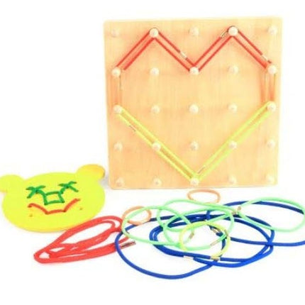 Wooden Toy Multi Functional Threading Board Games - EKT1431