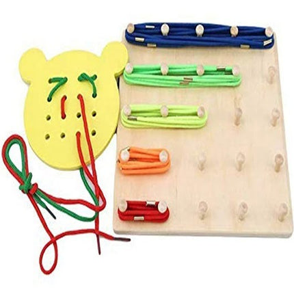 Wooden Toy Multi Functional Threading Board Games - EKT1431