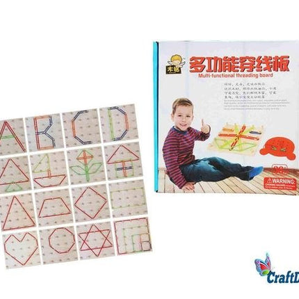 Wooden Toy Multi Functional Threading Board Games - EKT1431