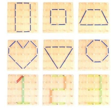 Wooden Toy Multi Functional Threading Board Games - EKT1431