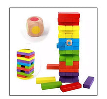 Load image into Gallery viewer, 48 pcs Wooden Blocks - Tumbling Tower Toys with Dices - Stacking &amp; Balancing Games - mini jenga blo
