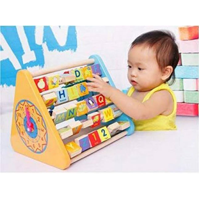 Kids Activity Triangle 5 Side Learn Shelf Math Calculation Toy (Multicolor) - EKT1453