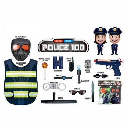Pretend Play - Police Costume with Gun Toy Set - EKR0029