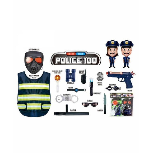 Pretend Play - Police Costume with Gun Toy Set - EKR0029