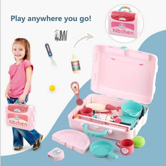 Extrokids Pretend Play Accessories Realistic Food 3-in-1 Little Chef Kitchen Playset - EK1466
