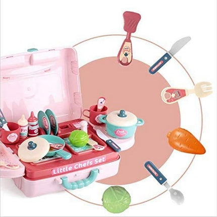 Extrokids Pretend Play Accessories Realistic Food 3-in-1 Little Chef Kitchen Playset - EK1466