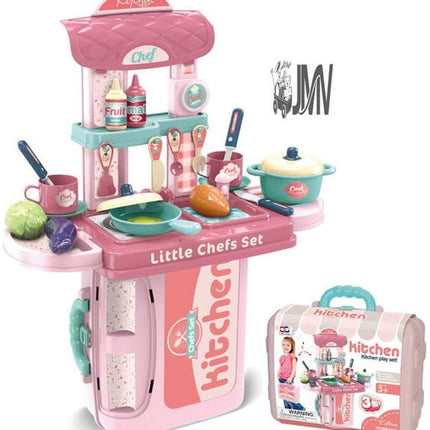 Extrokids Pretend Play Accessories Realistic Food 3-in-1 Little Chef Kitchen Playset - EK1466