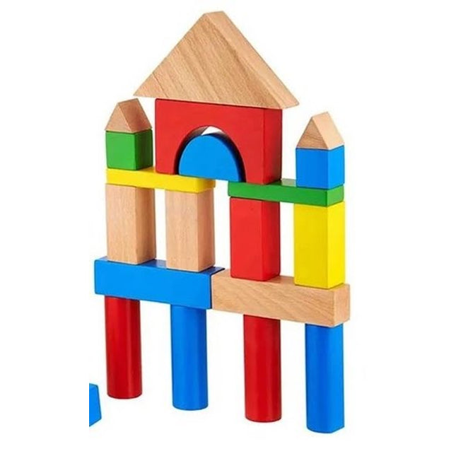 Multicolor Wooden Colour Full Blocks 20 Pc Set - EKT1490