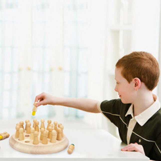 Classic Wooden Color Memory Chess Intelligence Game Kids Toy Gift for Leisure Fun - EKT1495