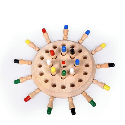 Classic Wooden Color Memory Chess Intelligence Game Kids Toy Gift for Leisure Fun - EKT1495