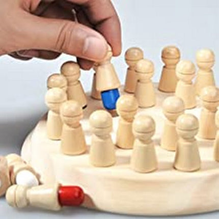Classic Wooden Color Memory Chess Intelligence Game Kids Toy Gift for Leisure Fun - EKT1495