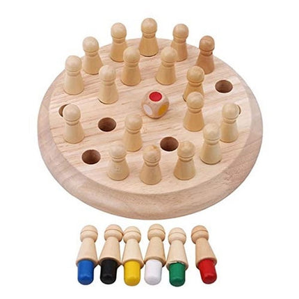Classic Wooden Color Memory Chess Intelligence Game Kids Toy Gift for Leisure Fun - EKT1495