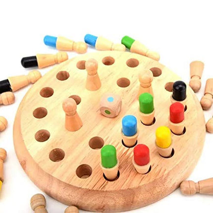Classic Wooden Color Memory Chess Intelligence Game Kids Toy Gift for Leisure Fun - EKT1495