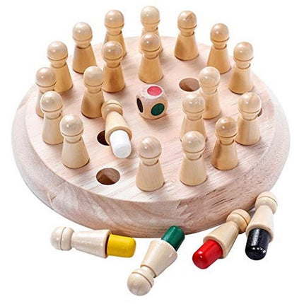 Classic Wooden Color Memory Chess Intelligence Game Kids Toy Gift for Leisure Fun - EKT1495