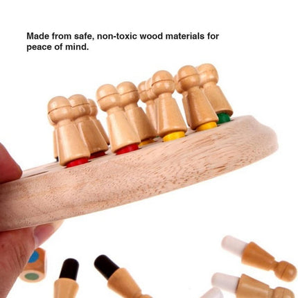 Classic Wooden Color Memory Chess Intelligence Game Kids Toy Gift for Leisure Fun - EKT1495