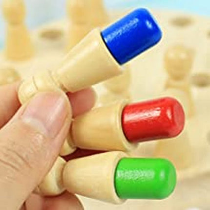 Classic Wooden Color Memory Chess Intelligence Game Kids Toy Gift for Leisure Fun - EKT1495