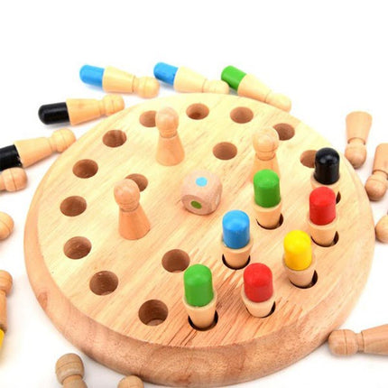 Classic Wooden Color Memory Chess Intelligence Game Kids Toy Gift for Leisure Fun - EKT1495