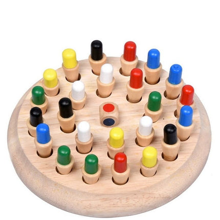 Classic Wooden Color Memory Chess Intelligence Game Kids Toy Gift for Leisure Fun - EKT1495
