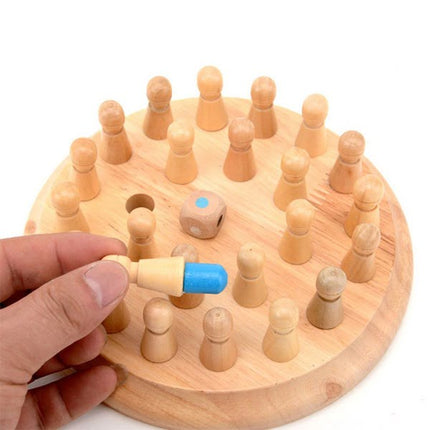 Classic Wooden Color Memory Chess Intelligence Game Kids Toy Gift for Leisure Fun - EKT1495