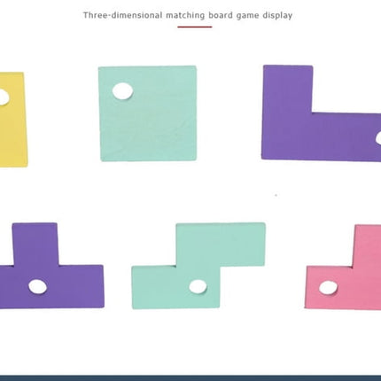 wooden Puzzle/Hand Grab Wooden Tetris Matching Puzzle Educational Toy Child Gift - EKT1499