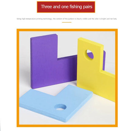 wooden Puzzle/Hand Grab Wooden Tetris Matching Puzzle Educational Toy Child Gift - EKT1499