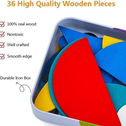 Extrokids Wooden Pattern Blocks Animal Jigsaw Puzzle - EKT1500