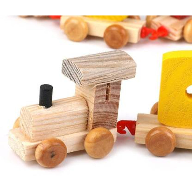 Extrokids Wooden Number Digital Train Blocks Set for Kids Educational Learning Train Toys Set with